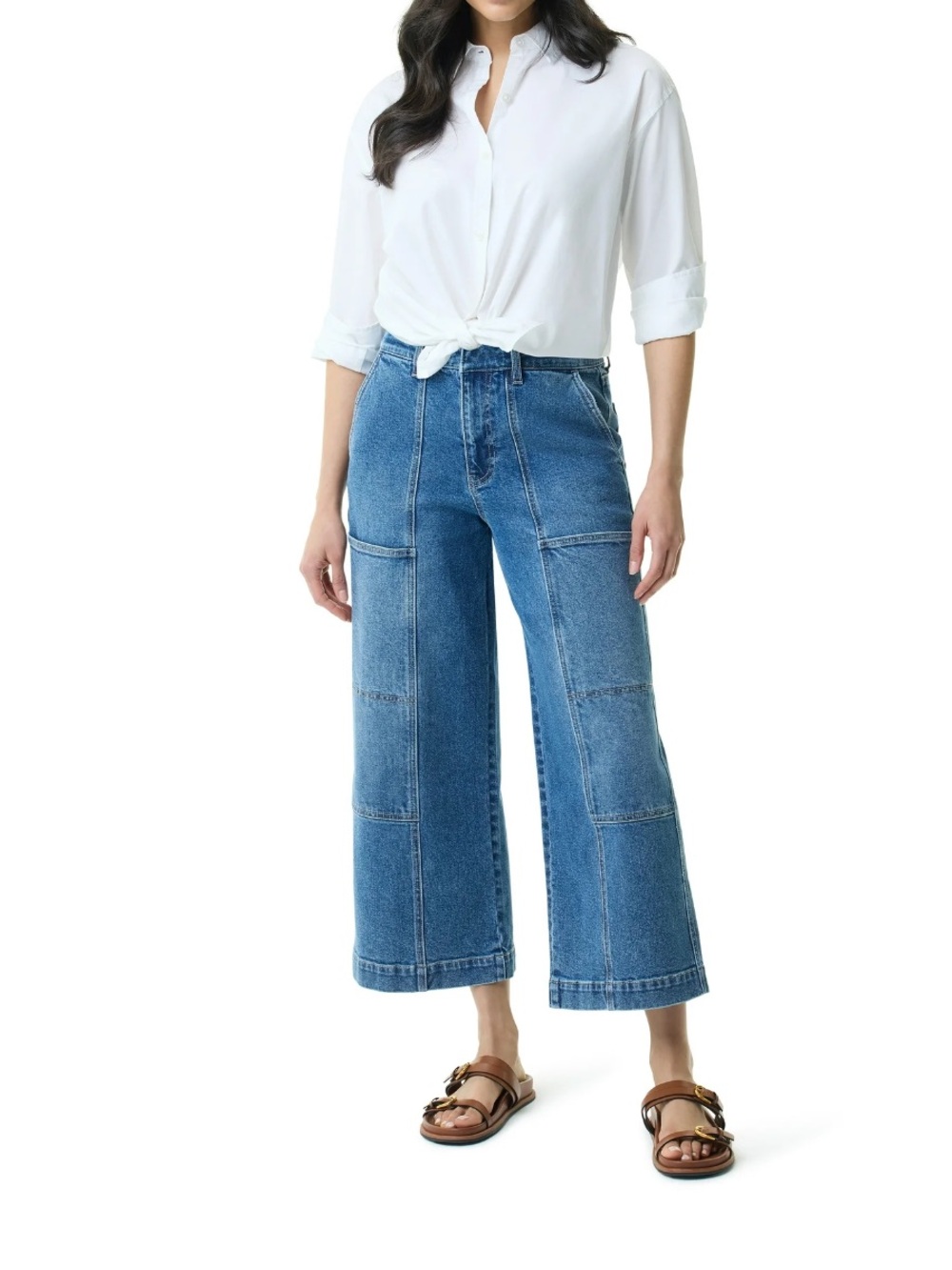 Gloria Vanderbilt Swan Series Women's Utility Wide Leg Crop Jeans Size 6